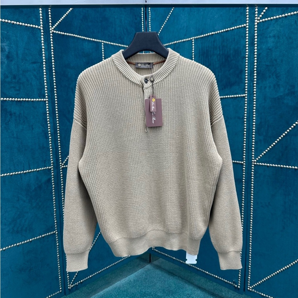 Men's Classic Zip-Up Sweater in Beige